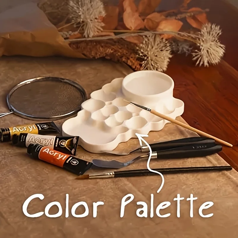 Large Bubble Shape Paint Palette 3D Printed Multi-hole Mixing Tray Practical Art Supplies for Artists Painting Tool Gift