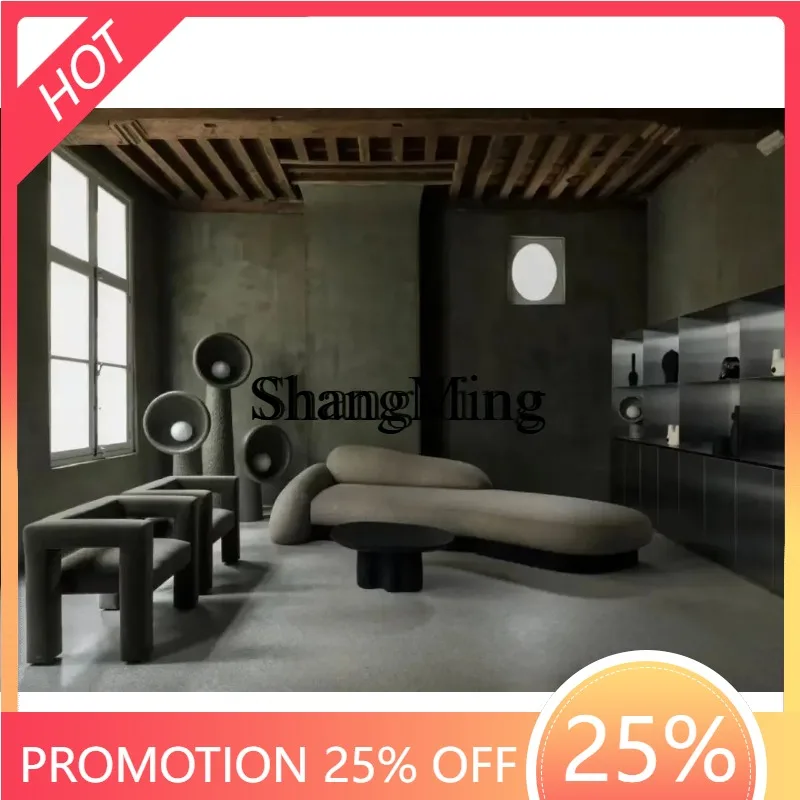 

XL creative special-shaped solid wood soft bag sofa modern pebble sofa