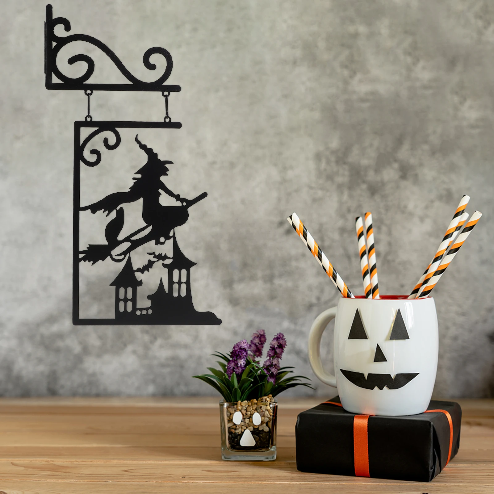 

Witch Sculpture Wall Art Decoration Living Room Garden Outdoor Office Large Size Metal Outdoor Metal Wall Art Decor