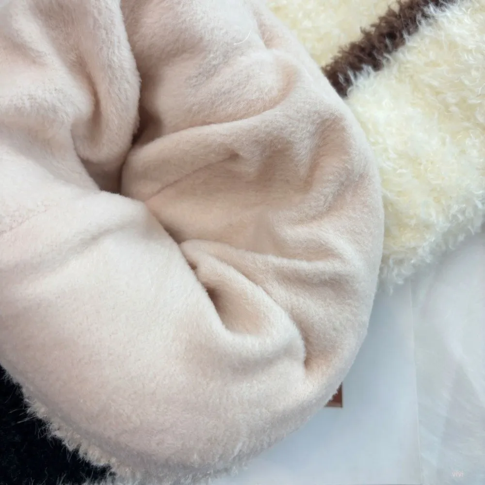 Polyester Beanie Hat Warm Lining 56cm to 58cm Head Circumference Bear Ear Knitted Earflap Cold Weather Thick Warm Hat