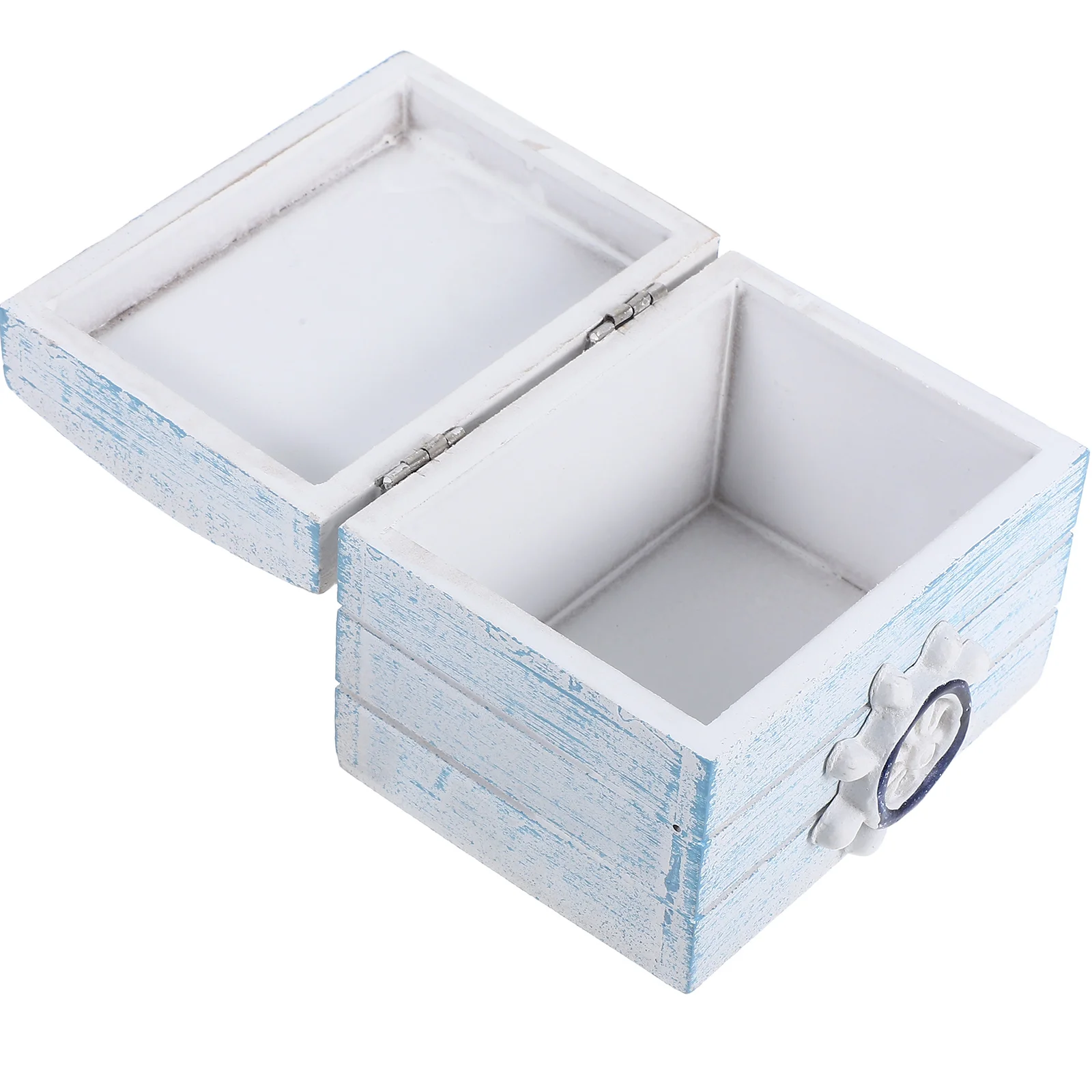 

Ocean-Themed Storage Handcrafted Nautical Chest Small Treasure For Jewelry Vintage Style Coastal Decor Wooden Small Wood