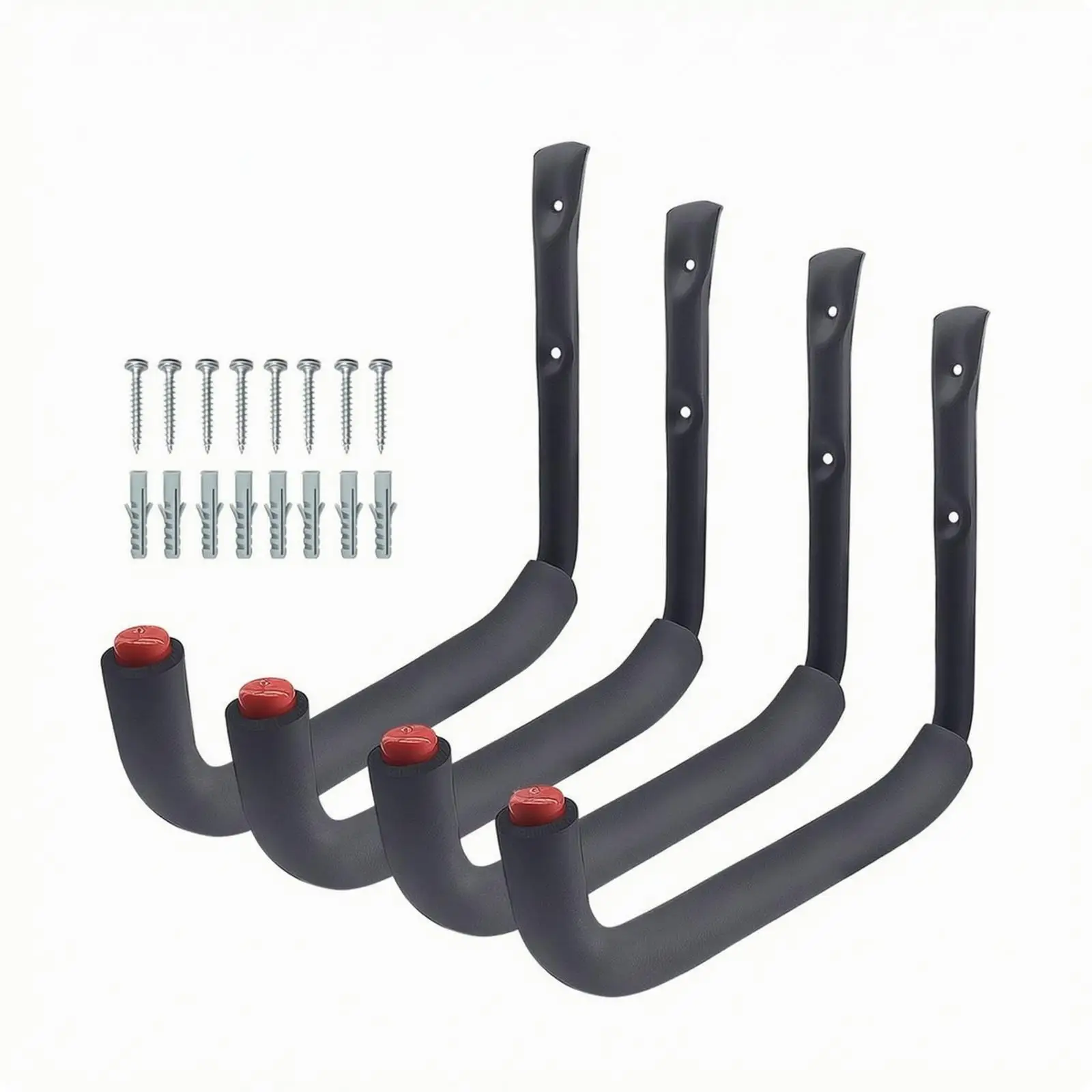 Black Metal Wall Hook Heavy Duty Storage Hook for Garage Tools Ladder Cable Hanger Mounted Organizer Rack