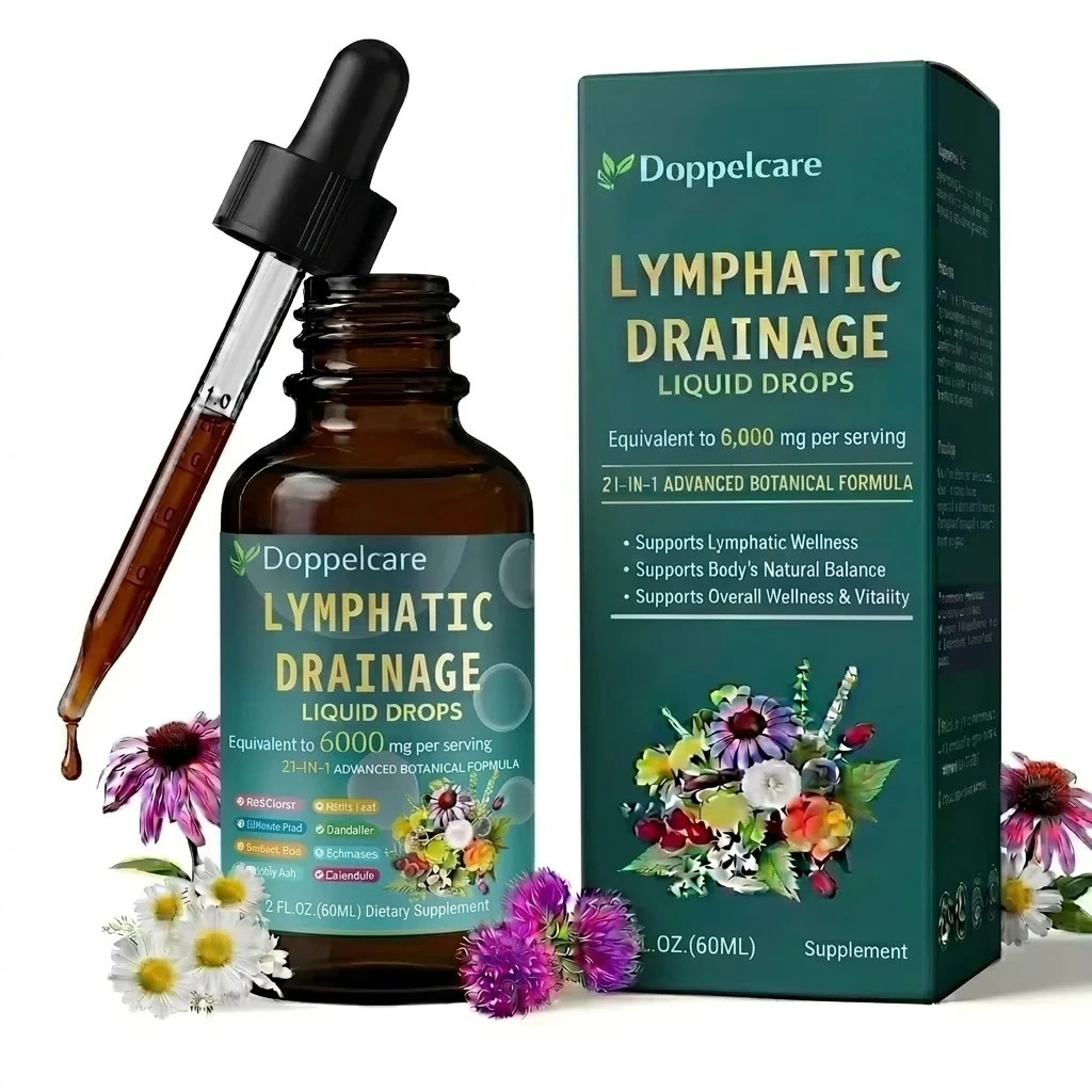 Lymphatic Drainage Drops Herbal Formula for Body Detox Cleanse Swelling Relief Immune Support Natural Botanical Supplement