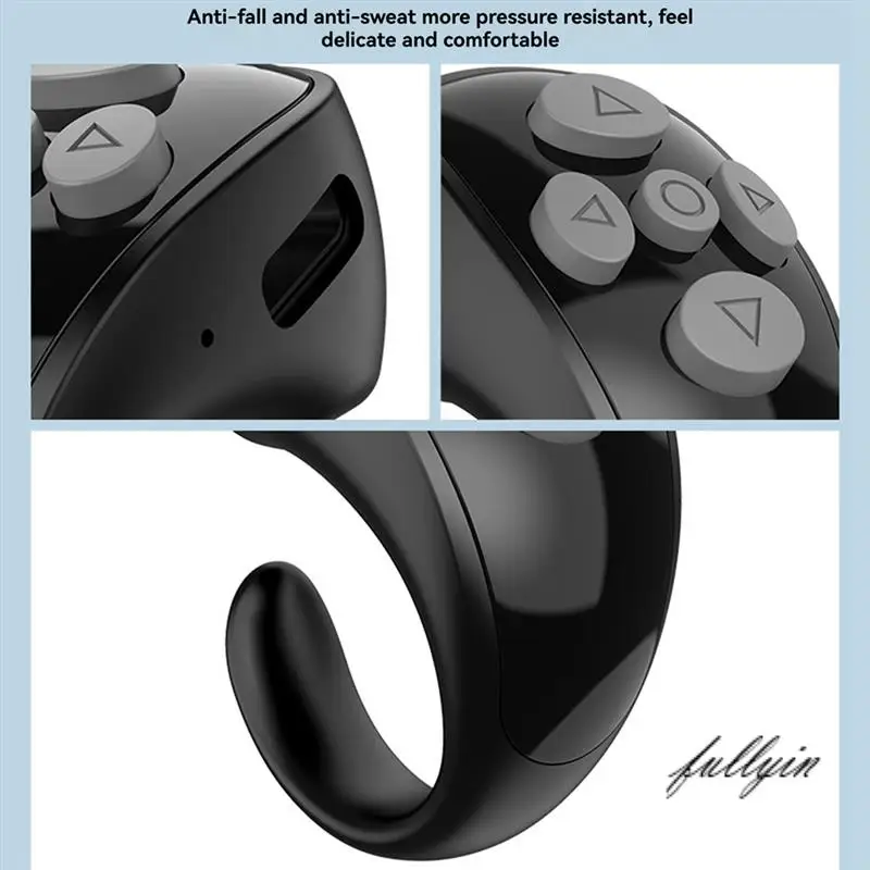 Controller FULL-Ring E-Book Page Turner Telecomando istantaneo Anello Controller video musicale Fortiktok IOS Android Laptop Bianco