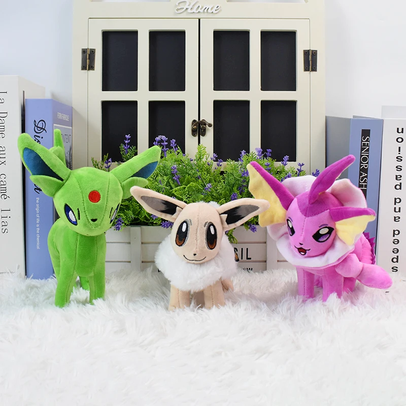 TAKARA TOMY Pokemon Eevee de pie brillante Umbreon Vaporeon Espeon Sylveon peluches Animal relleno muñeca de peluche regalos de cumpleaños