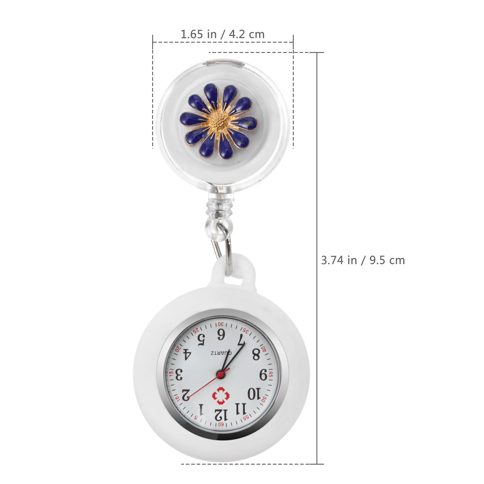 ممرضة فوب ساعة كليب على سبيكة مقاومة للماء حركة كوارتز واضح الاتصال الهاتفي تاريخ أيام الأسبوع معلقة ساعة الجيب للأطباء الممرضات