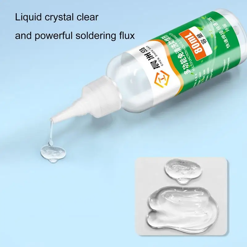 Stainless Steel Soldering Flux Liquid 30/80ml Quick Drying Colorless Metal Solder Flux For Metal Galvanized Sheet Copper