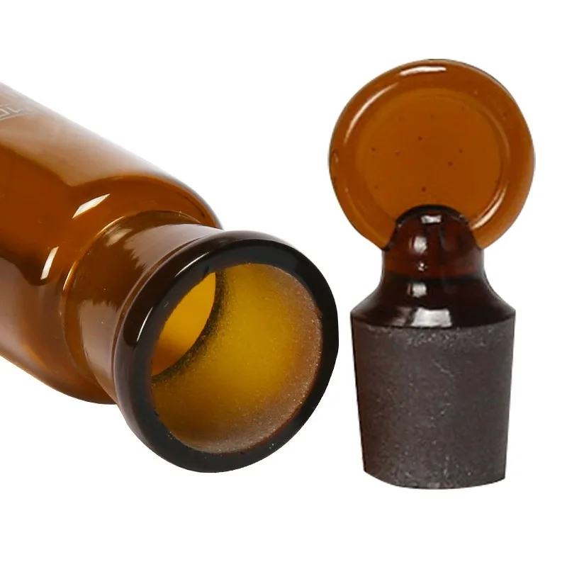 1 szt. 10ml 25ml 50ml brązowa przezroczysta kolor szkła rurka kolorymetryczna z korkiem, matowa rurka ustna do analizy laboratoryjnej — zdjęcie produktu 5