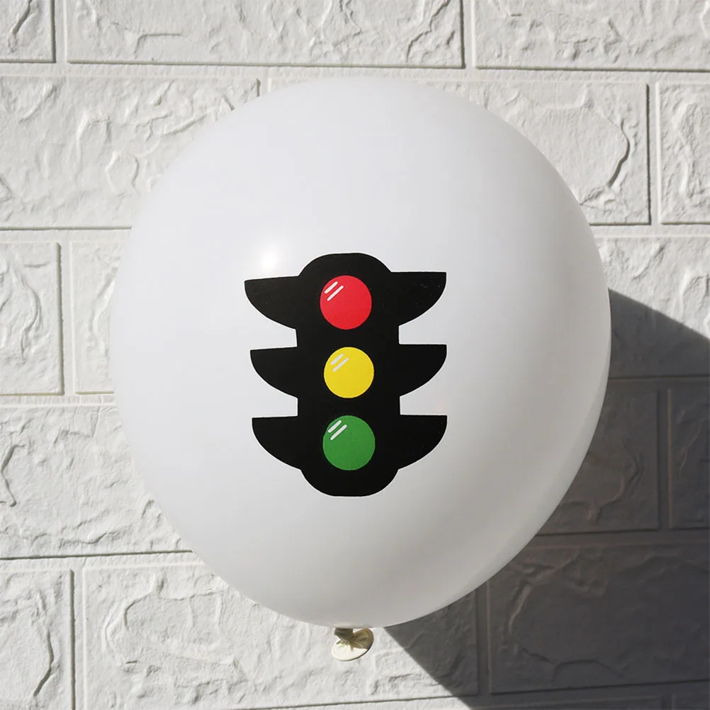 

30 Pcs Car Printed Balloons for Kids Birthday Latex Airplane Traffic Light Balloon Supplies Celebrations