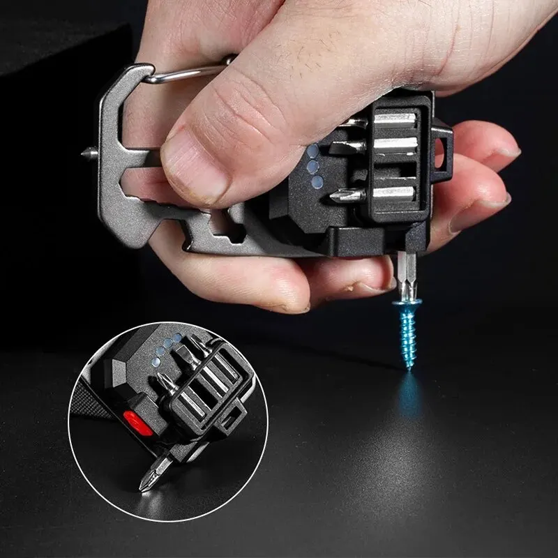 مصباح يدوي LED صغير محمول ، سلسلة مفاتيح ، مصباح عمل ، قابل لإعادة الشحن ، خارجي ، تخييم ، مفتاح جيب ، مفك براغي ، مصباح مطرقة أمان