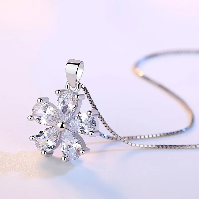 Halskette aus 925er-Sterlingsilber mit Zircom für Damen, 18 Karat vergoldet, Schmuckanhänger, Geburtstagsparty-Geschenk, Schmuck, Geschenk, Neu, N37581