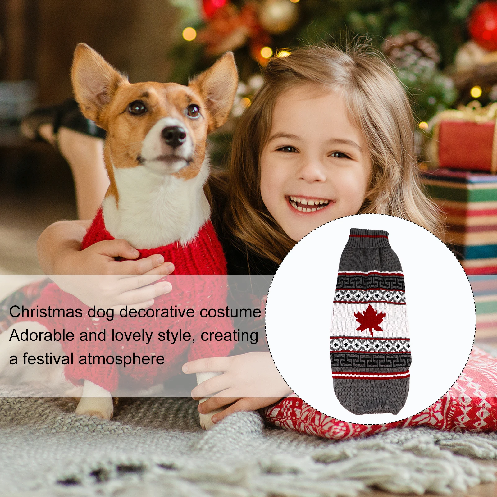 

Pet Christmas Sweater Festive Dog Costume Warm Winter Clothes Thickened Puppy Sweater High Quality Dog Festival Atmosphere