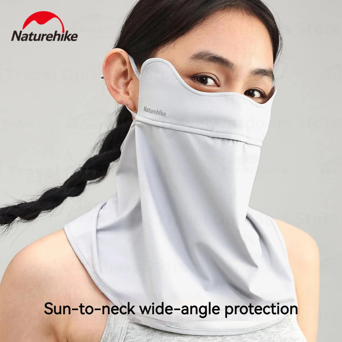 Naturehike Outdoor Neck Wrap Cover Camping Sports Sun Proof Bib Ice Silk Mask Face Cover UV Protection Sunscreen Face Scarf