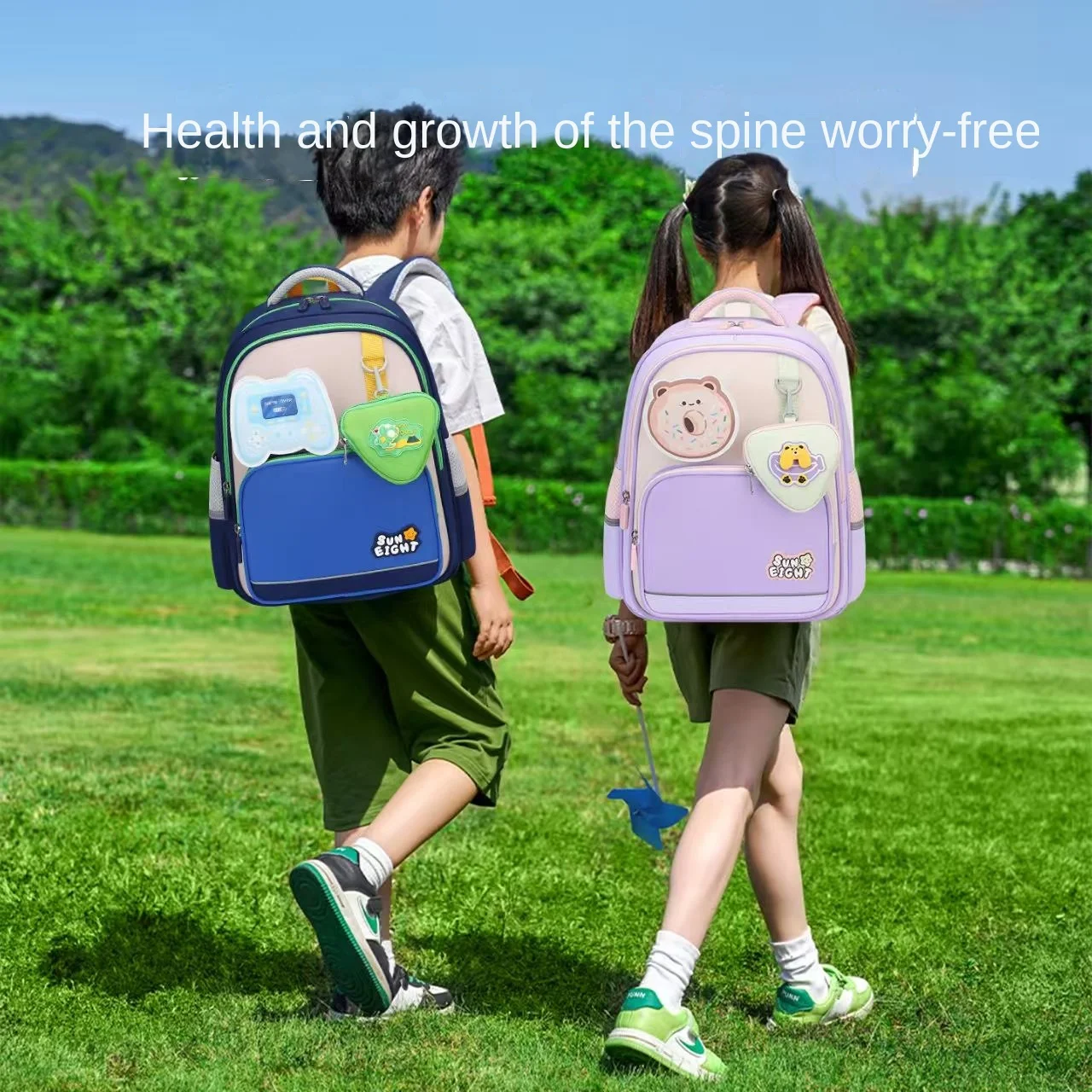 

Sun Eight Boy Girl School Bag Grade 1-3 Primary Student Shoulder Orthopedic Backpack Large Capacity Light Water Proof Mochilas