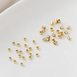 100pcs/lot 1.5/2/2.5mm 14K/18K Gold Color Plated Brass Positioning Beads for DIY Bracelet Necklace Jewelry Making Accessories