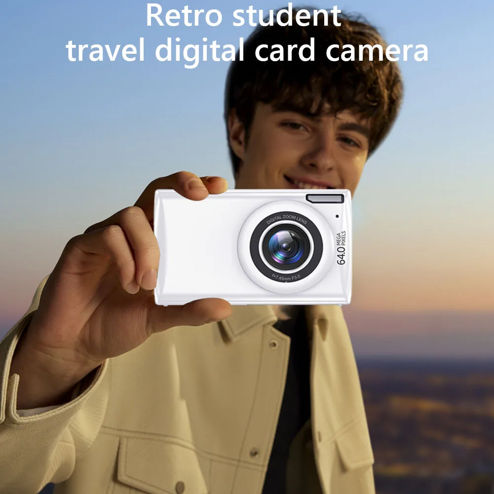 4K デジタルカメラ 64MP 18X デジタルズーム Vlogging ビデオカメラ屋外手ぶれ補正フラッシュレコーダーオートフォーカスポイント撮影カメラ