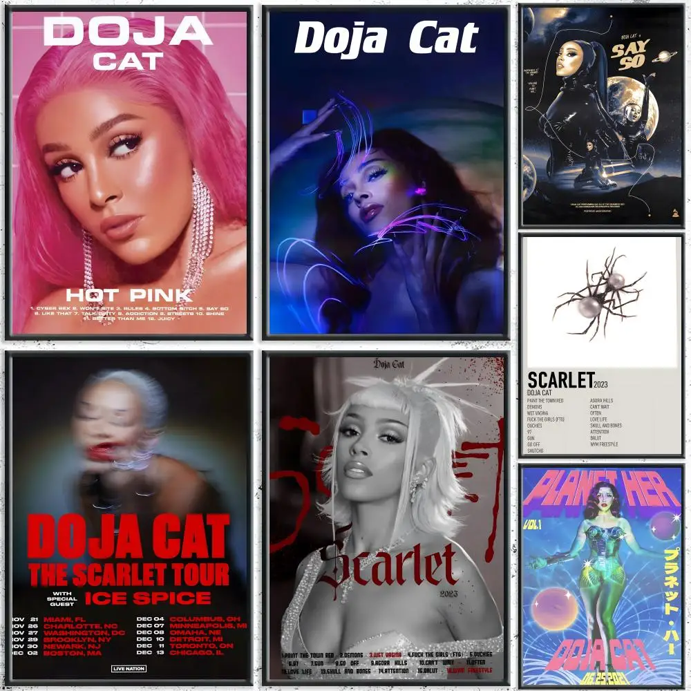 Newly Pop Rapper D-DojaCat Painting Calligraphy HD Canvas Poster Crease Free Waterproof All Space Wall Decor