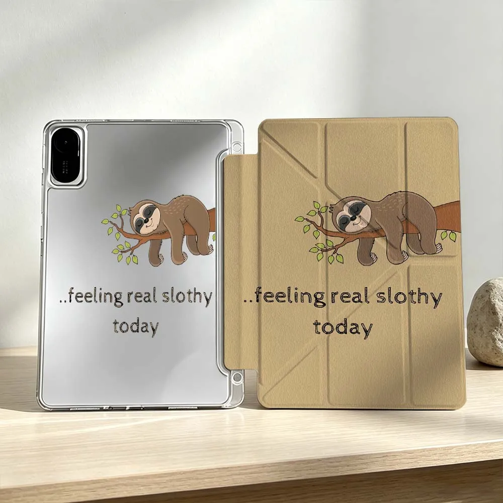

Cute Sleeping Sloth Pattern For Xiaomi Mi Pad 8 7 6 5 Pro Redmi Pad SE 2 Poco Pad Foldable 3Y Tablet Case Soft