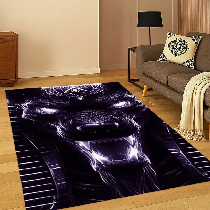 Ancient Egypt Death Anubis Pharaoh Cartoon Carpet Rug for Bedroom Living Room Sofa Playroom Doormat Home Decor,Area Rug Non-slip