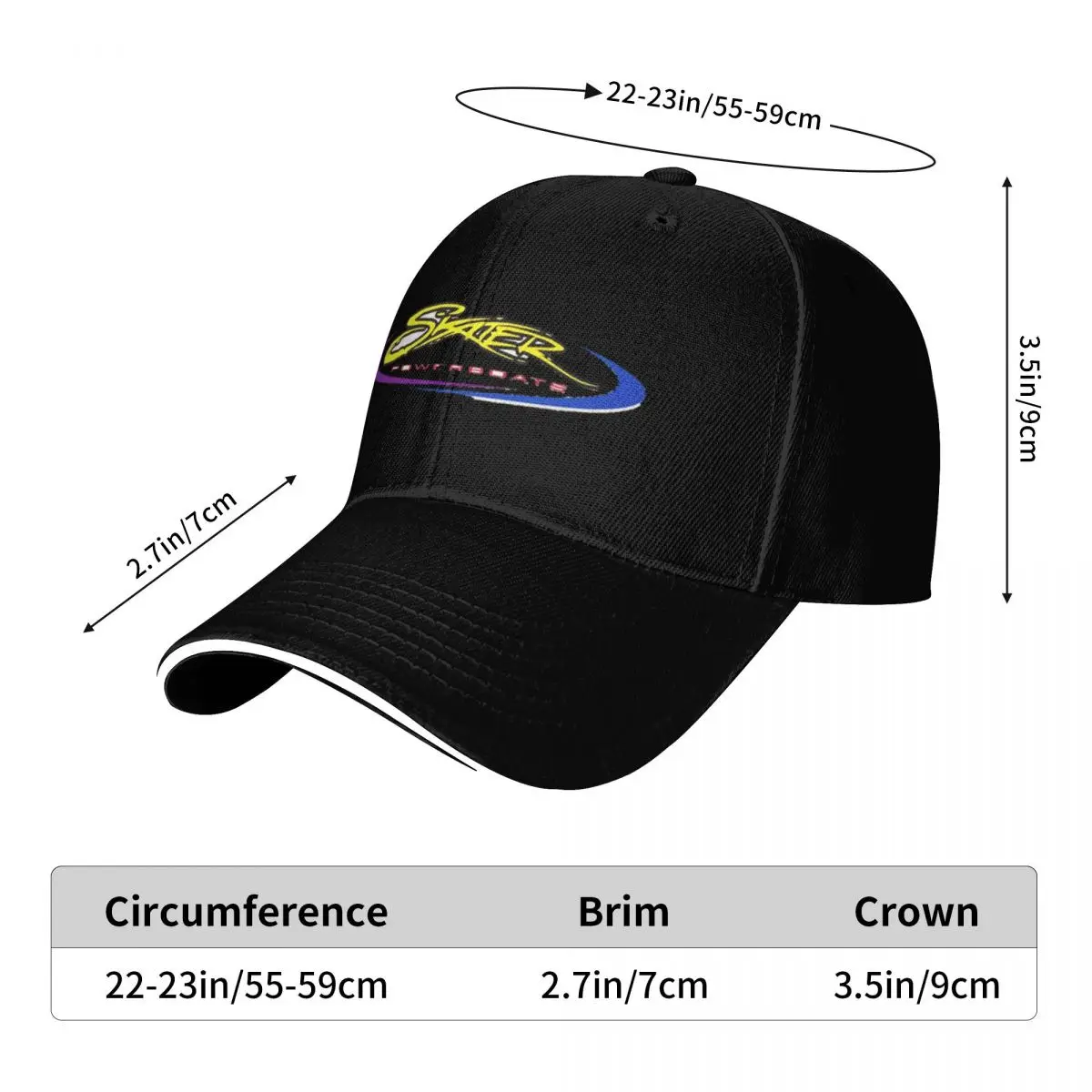Skater Powerboats Yellow Baseball Cap Golf Hat |-F-| Golf Cap western Hat Golf Men Women's