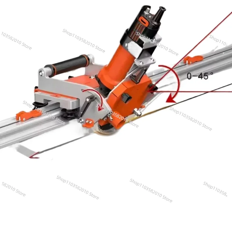 3500mm Electric Tile Cutter, Portable Mitre Saw with Rail Guide for 45° or 90° Cutting