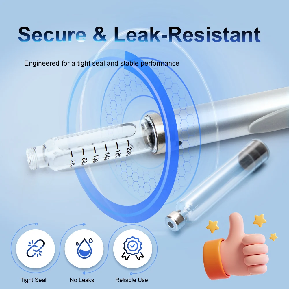 V2 Reusable Metal Injection Pen Adjustable 60IU Dose Injector Durable 3ml Cartridge Compatible Syringe Pen for Insulin Injection