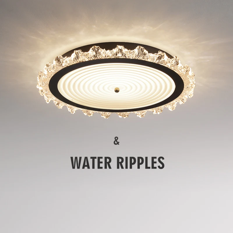 Nordic Minimalist Ice Cracked Bedroom Ceiling Light Modern Luxury Black/white Remote Control LED Dining Room Indoor Lighting