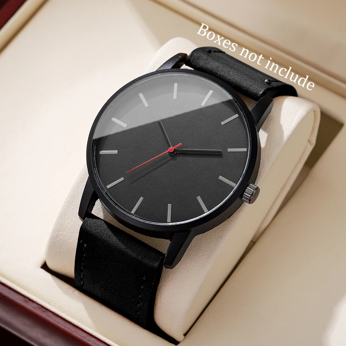 1/2PCS Simple Dial Men Business Watches Casual Leather Strap Analog Quartz Watch for Men Clock Reloj Hombre（Without Box）