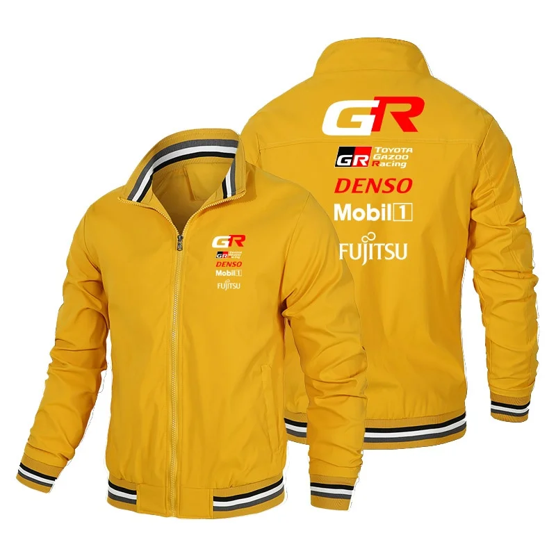 Spring and Autumn Toyota GR Logo Men's Outdoor Sports Solid Color Casual Cardigan Zipper Jacket/Extreme Racing Suit Jacket