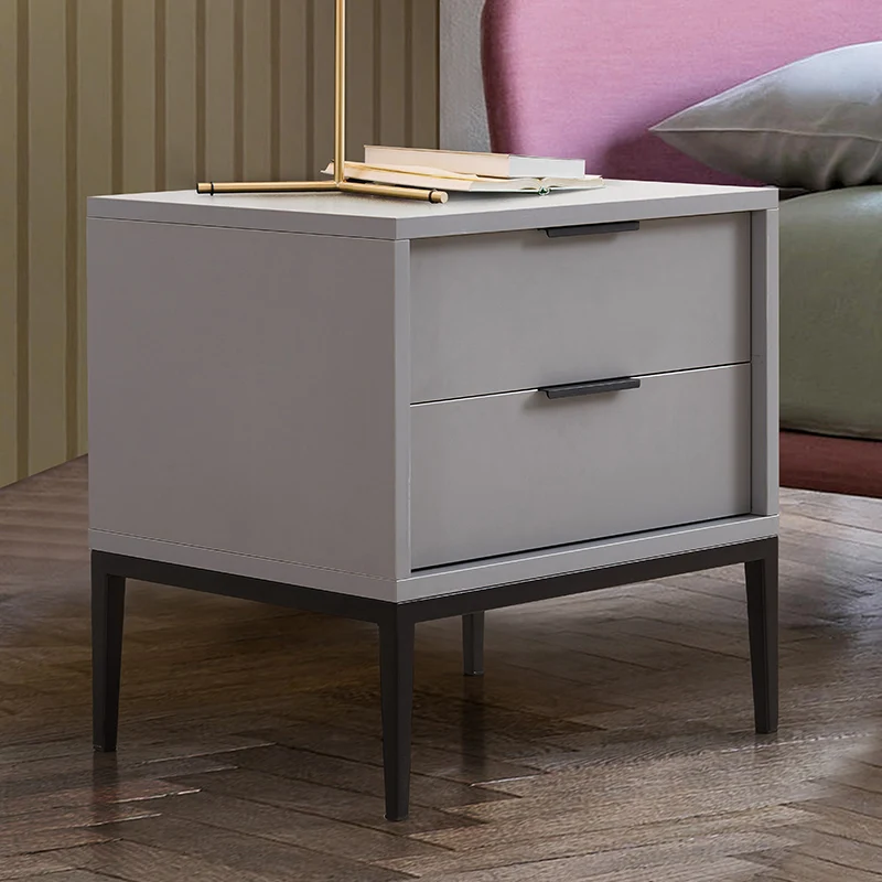 Nordic minimalist bedside table, simple modern bedroom bedside storage drawer cabinet, second chest cabinet, Italian high-footed
