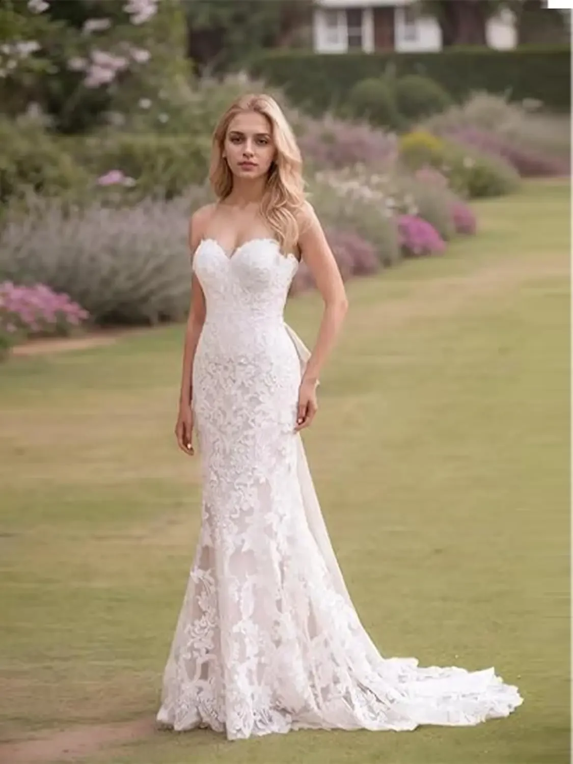 

Custom Made Bridal Gowns Wedding Dresses for Bride Long Lace Applique Tulle Bridal Gown Boho Beach Wedding Dress white dress