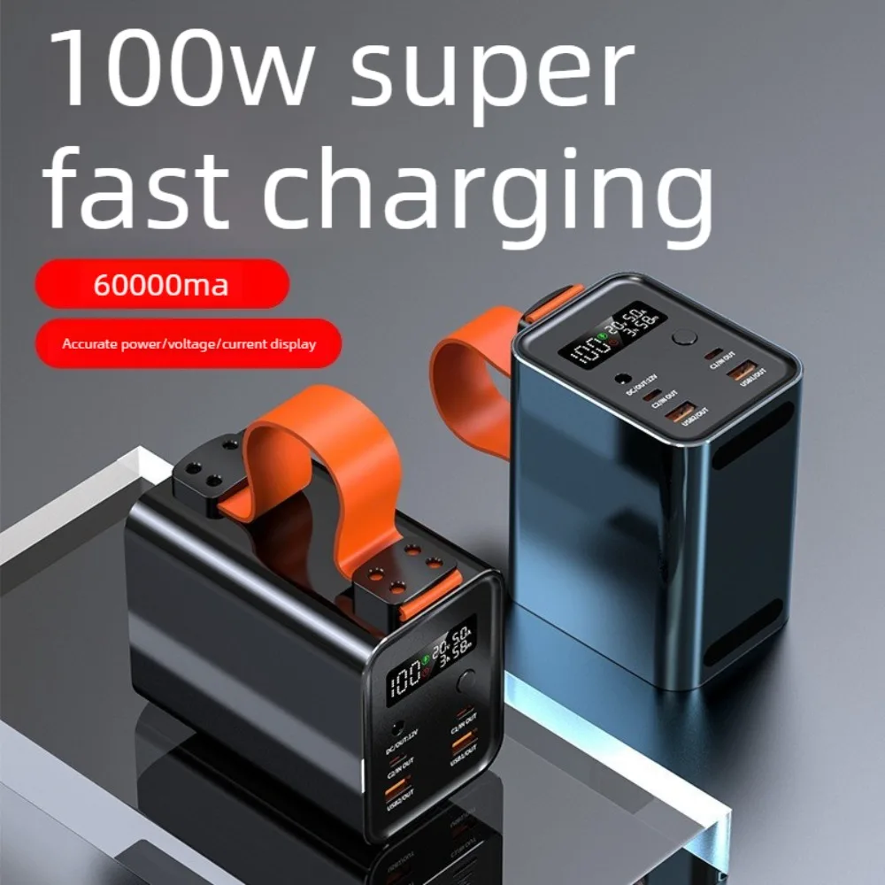 60000mAh PD100W Power Bank for Laptop, 100W Fast Charge 6-Port Outdoor Travel Battery Backup for MacBook iPhone Samsung
