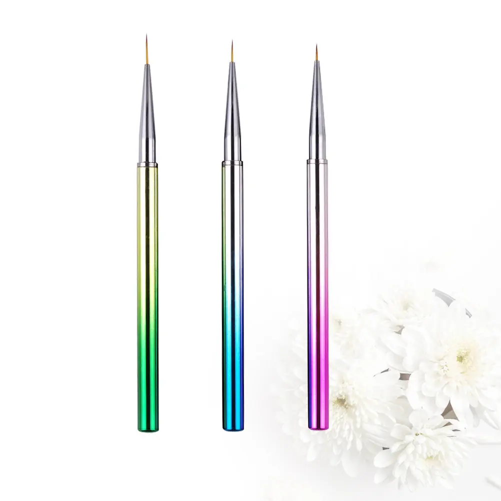 

Набор из 3 ультратонких кистей для росписи ногтей, для детализированного рисования, инструмент для DIY-маникюра, принадлежности для декора ногтей