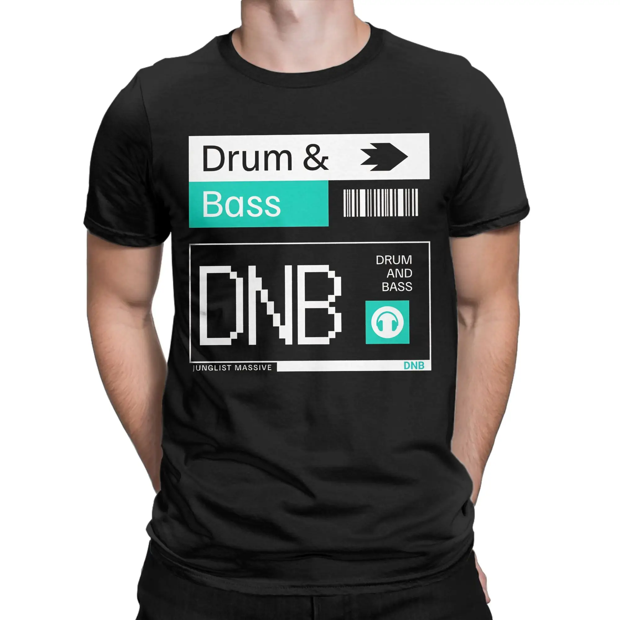 Casual Drum And Bass  Ticket Steez T-Shirt for Men Crewneck Cotton T Shirts  Short Sleeve Tees Graphic Clothing