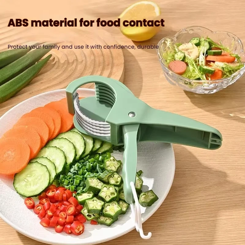 Stainless Steel Vegetable Fruit Slicer Multi-Functional Salad Cutter Kitchen Tools Accessory for Easy Food Preparation