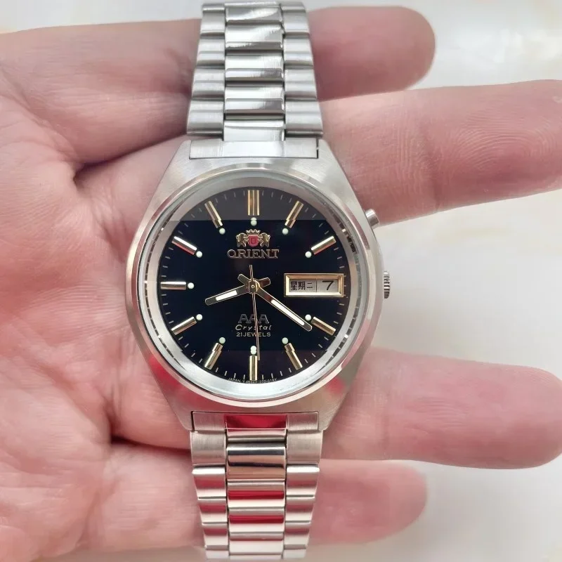 DFDG 36MM Casual Diamond Date Sports Watch Unisex Mechanical Watch in Stainless Steel World Time Orient Series view 3