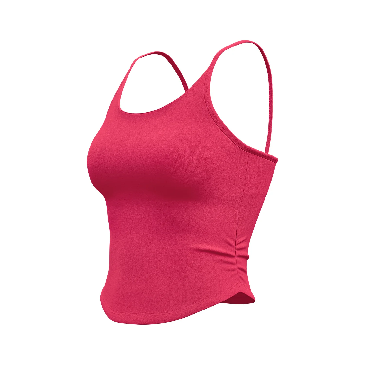Waist Pleated Yoga Vest Shockproof Fixed Cup Suspender Bra Fitness Sports Underwear Women