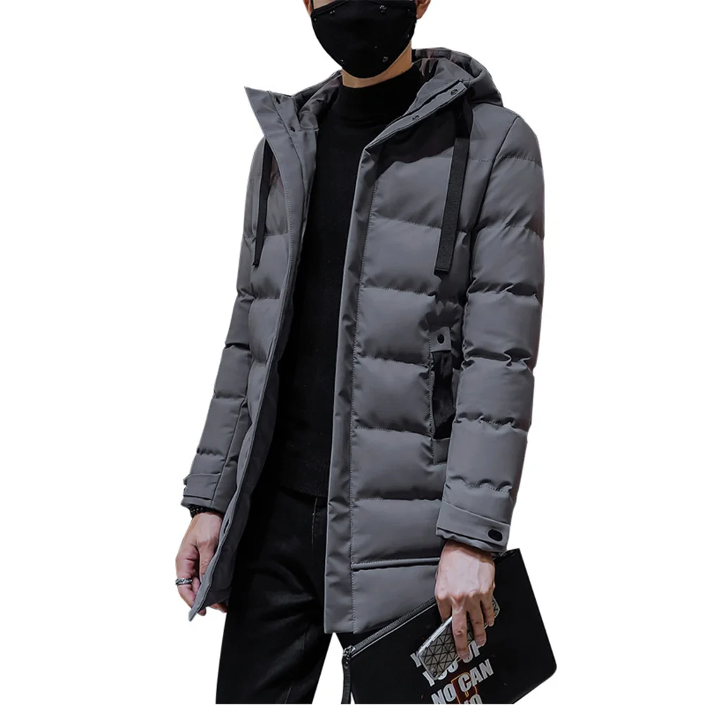 

Coat Mens Overcoat Winter L-3XL Long Mens Outwear Puffer Size Slim Fit Trench Warm Full Length Jacket L XL 3XL