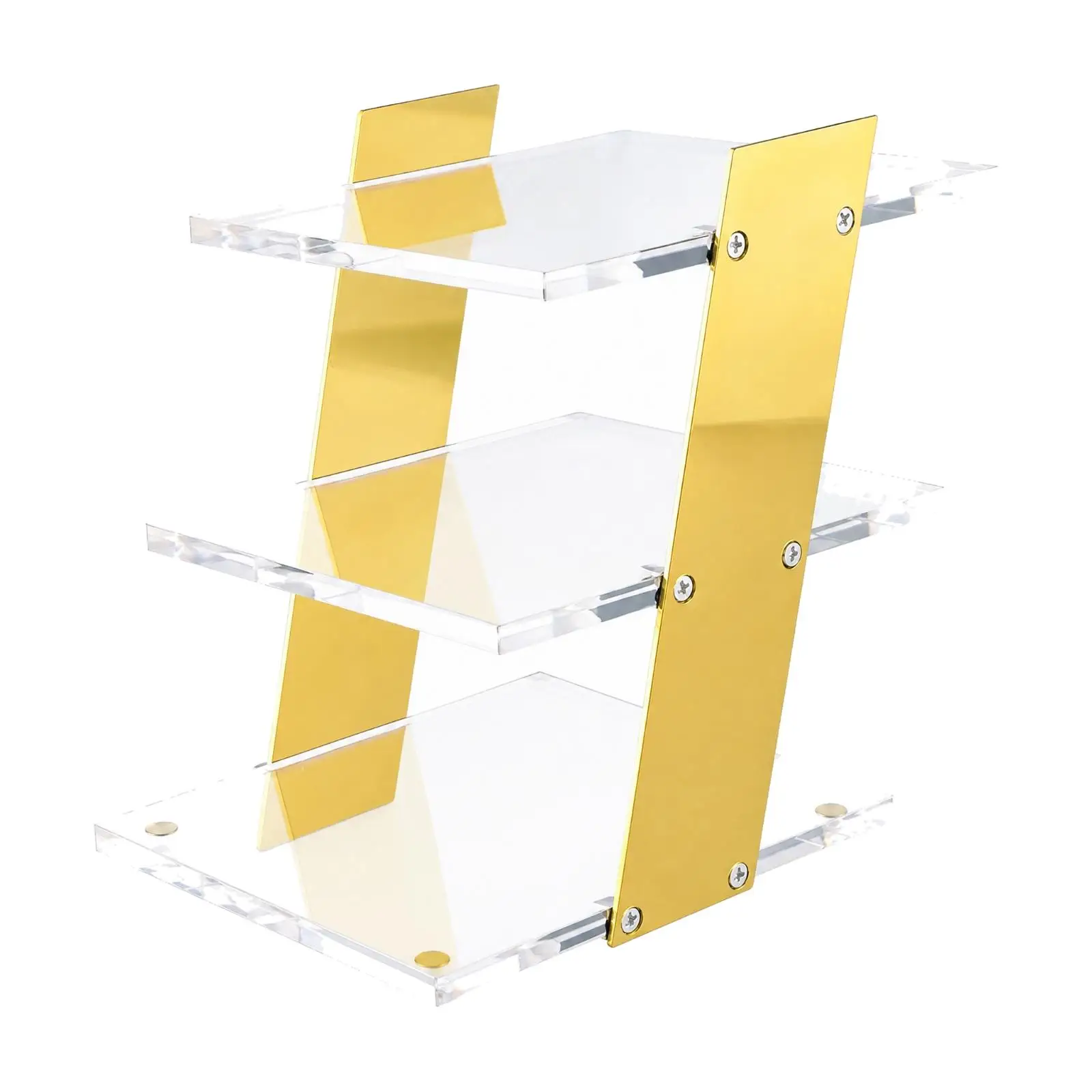 Multi Tier Acrylic Eyewear Display Rack with Raised Edges Metal Base for Sunglasses Organizer Retail Shelf Jewelry Stand Holder