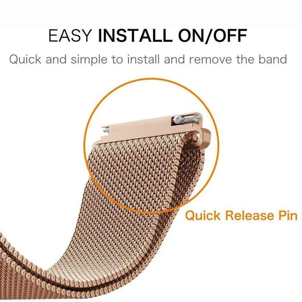 22 mm magnetisches Mesh-Band für TicWatch Pro 3 Ultra GPS LTE weiche Edelstahl-Handgelenkschlaufe für TicWatch Pro GTX S2 Armband