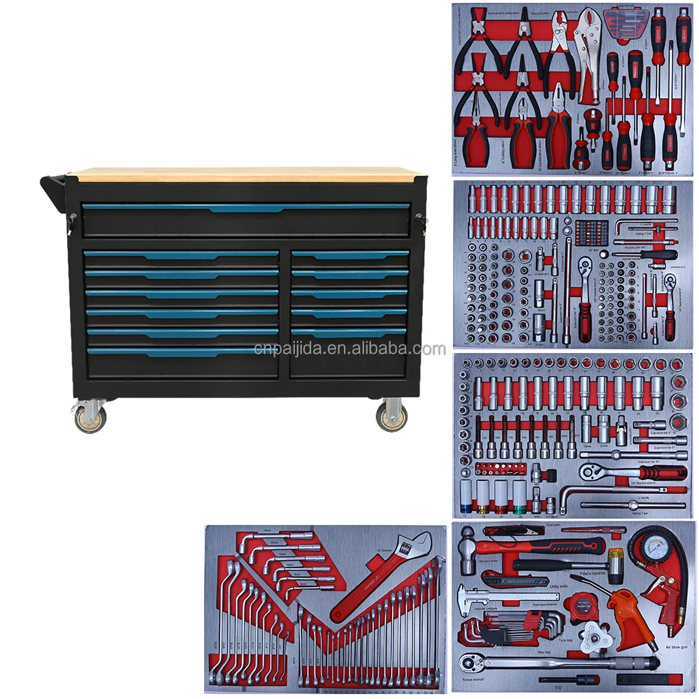 352 Tool Sets Industrial Duty Rolling Iron Tool Cabinet With 352 Drawers OBM/OEM/ODM Customization 200kg CapacityATV&UTV
