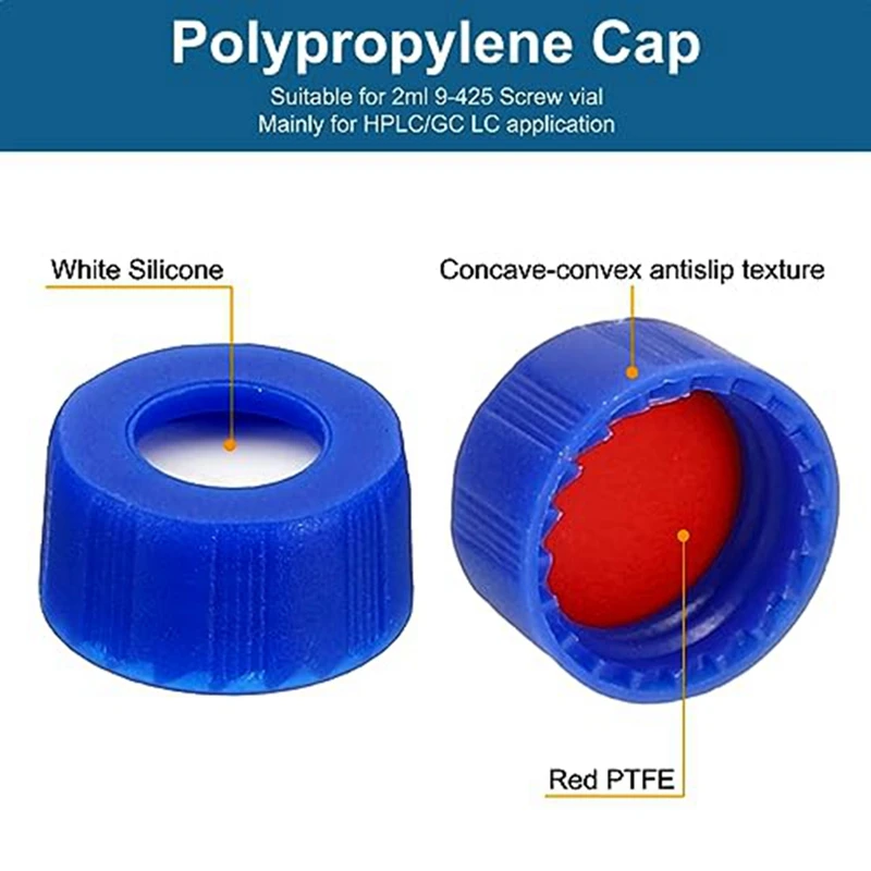 100팩 HPLC/GC 바이알 9-425 실험실 앰버 바이알 샘플 바이알 스크류 캡 쓰기 패치 브라운