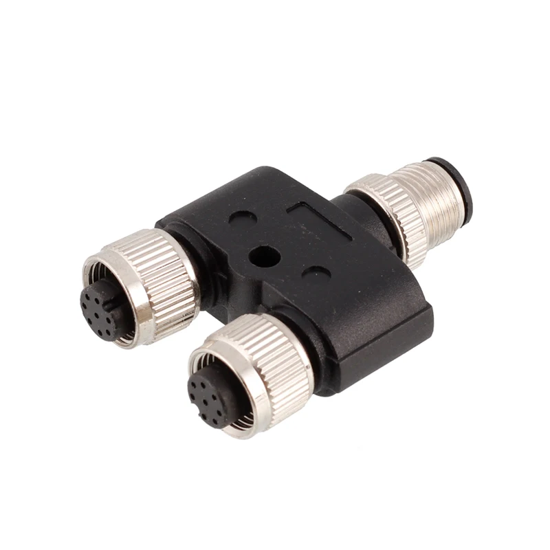 Factory M12 Female to Male 2 3 4 5 6 8 Pins Type Connectors one into two Male Female Industrial NMEA 2000 Connectors