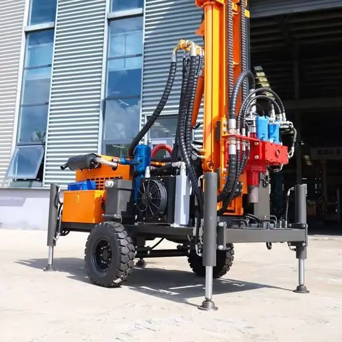 Customized Heavy Duty Wheeled Rotary Rig 200M Hydraulic Quick Setup Trusted Strong Deep Water Well Drilling Rig Machine