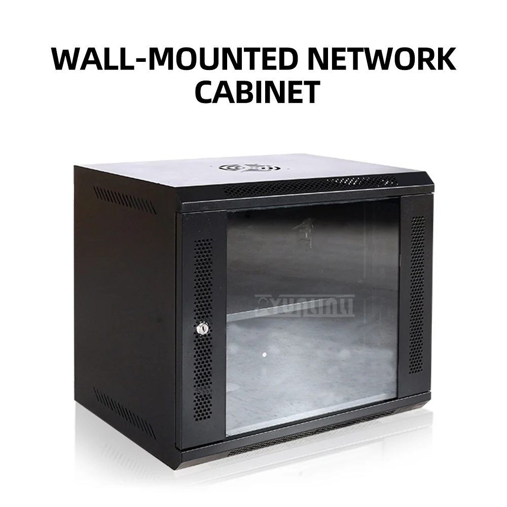 Wall Mounted Network Cabinet Small 0.45m Router Switch 19 Inch Rack for Home Office Network Equipment Storage
