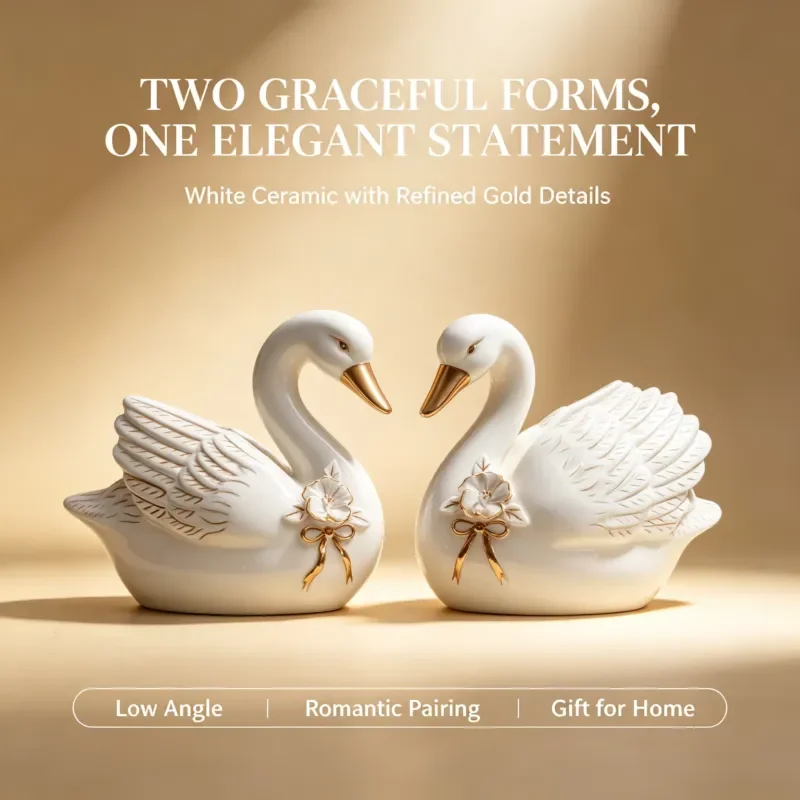 UV-resistant fiberglass swan decorations, handmade fiberglass swan statues, suitable for outdoor garden hotel lobby landscape