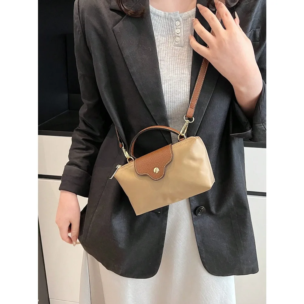 

Women's Fashion Casual Versatile Color Block Dumpling Bag, Minimalist Nylon Square Handbag, Stylish Tote Bag, Retro Handbag With Detachable Shoulder Strap, Suitable For Teenage Girls, College Students, Young Professionals And Office Ladies, Perfect For Of