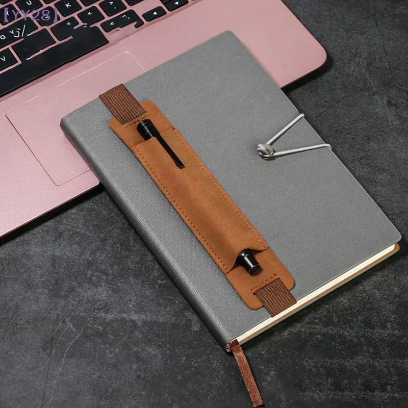 【YY28】Adjustable Elastic Band Pen Holder PU Leather Pen Sleeve Pouch Elastic Notebook Pen Holder 8-1.5 Inch Detachable{Y}