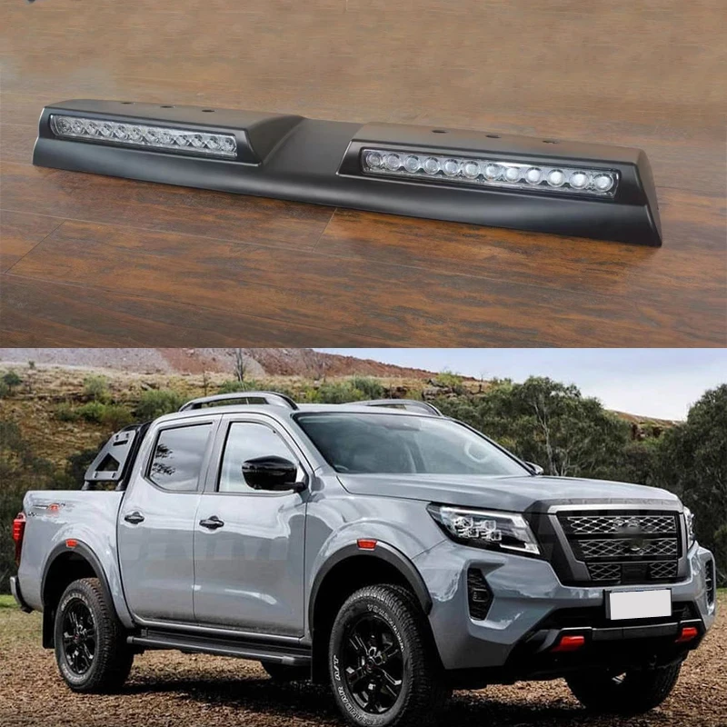 Fit for Navara NP300 2016 2017 2018 2019 2020 Exterior Accessories Car Roof Rail Light LED Roof Rack Plate Cover