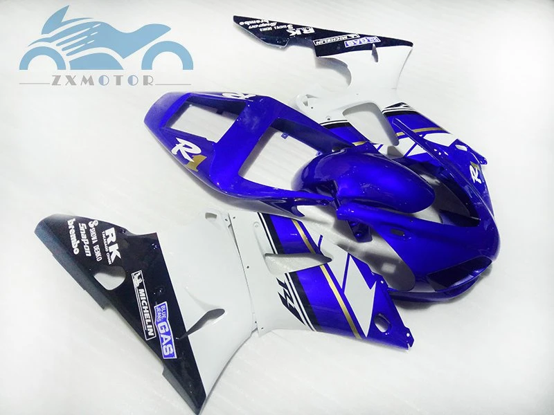 Free custom your motorcycle fairing Kits Fit for YAMAHA YZFR1 1998 1999 YZFR1 98 99 sports ABS plastic fairings kit blue white